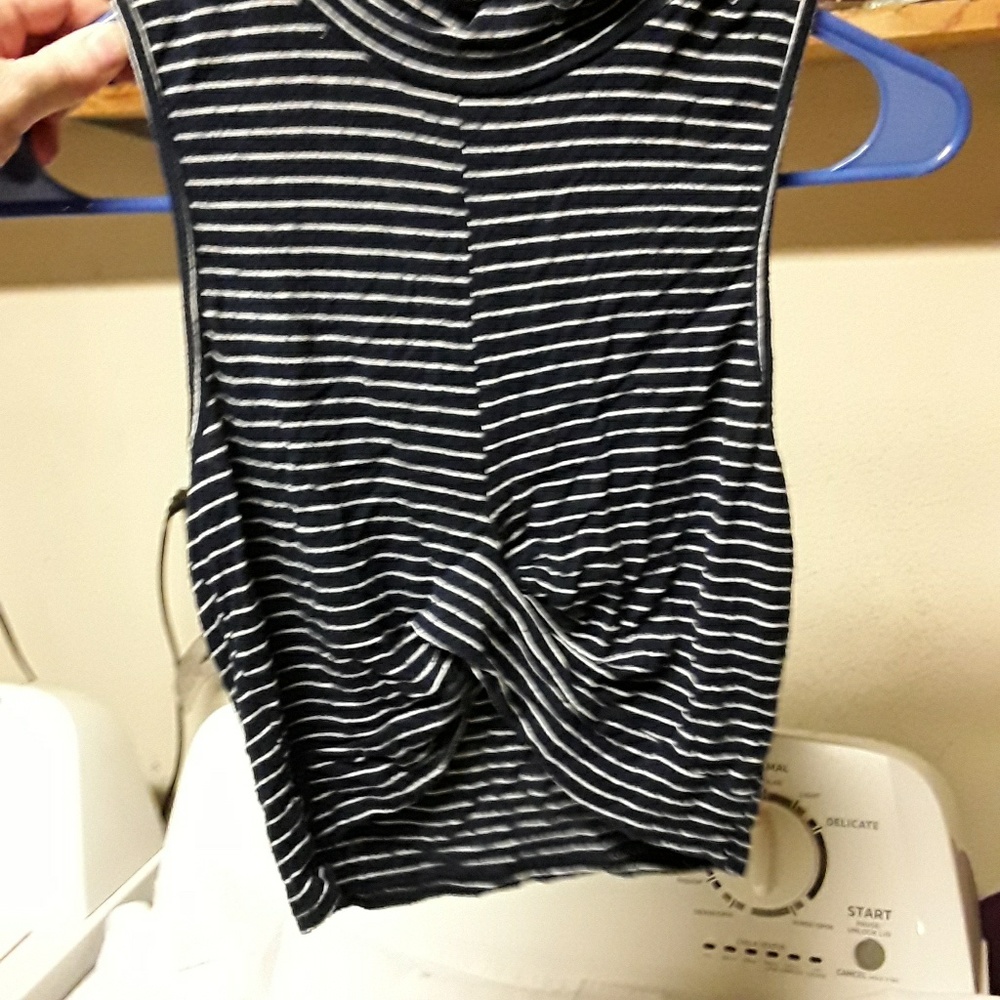 Ambiance Blue Striped Crop Top
